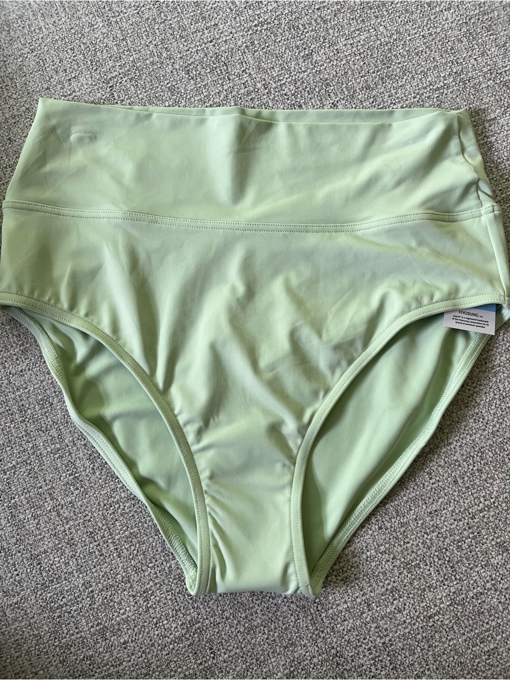 Lands’ End High Waisted Swim Bottoms 12 Green NWT Resortwear beach tummy control